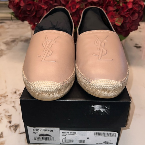 NIB Saint Laurent YSL Logo Espadrille NUDE | size 42 - Picture 5 of 7